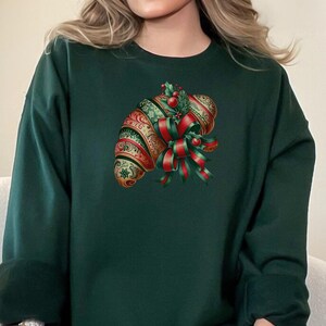 Christmas Croissant Sweatshirt: Festive Baker Gift