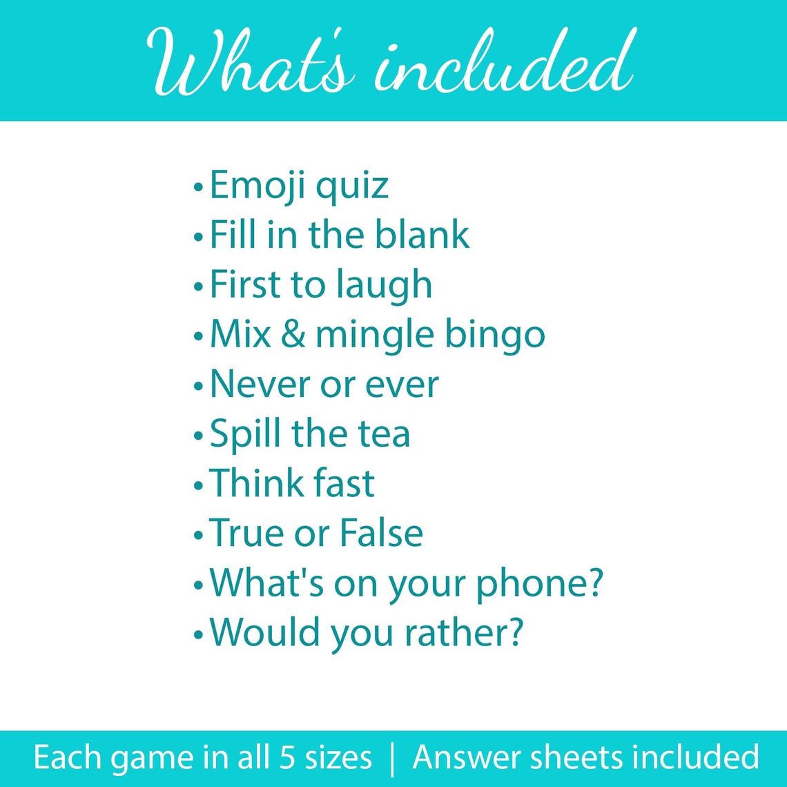 Icebreaker Games Bundle Printable Dinner Party Table Talk Office Games ...