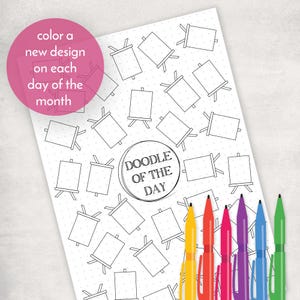 Easels Doodle of the Day Printable Daily Doodle Coloring Page Art ...