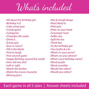 Birthday Games For Her Bundle Printable Female Party Game Mega Bundle Milestone 21st 30th 40th 50th 60th Fun Ladies Party Activity Trivia