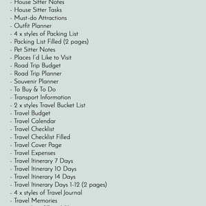 K&ouml;nnte beinhalten: Eine Liste mit &uuml;ber 65 druckbaren Seiten zur Planung einer Reise. Die Liste enth&auml;lt Elemente wie Unterkunftsreservierungen, Reiseroute, Reisebudget und Reisecheckliste. Es gibt auch kostenlose druckbare Boni.