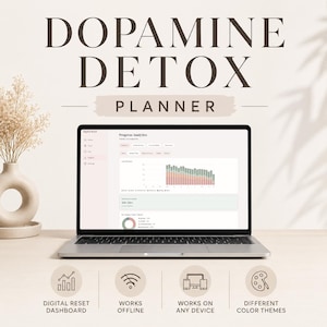 Digital Reset Planner Screen Time Tracker, Habit Builder & Focus Dashboard Dopamine Detox Journal Wellbeing PWA App Instant Download