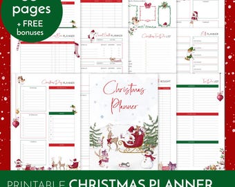 Christmas Planner PRINTABLE Set Holiday Planner Bundle Xmas Organizer Holidays Binder Cute To Do List Budget Schedule Gift List Menu Planner