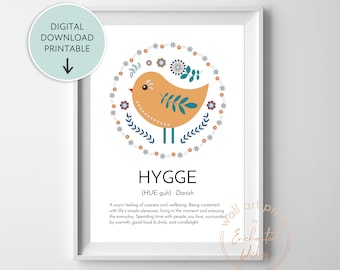 Hygge Definition DRUCKBAR Druck, nordische Wandkunst, skandinavischer Druck, Hygge Definition, Skandinavische Volkskunst, Hygge Druck, skandinavische Wandkunst
