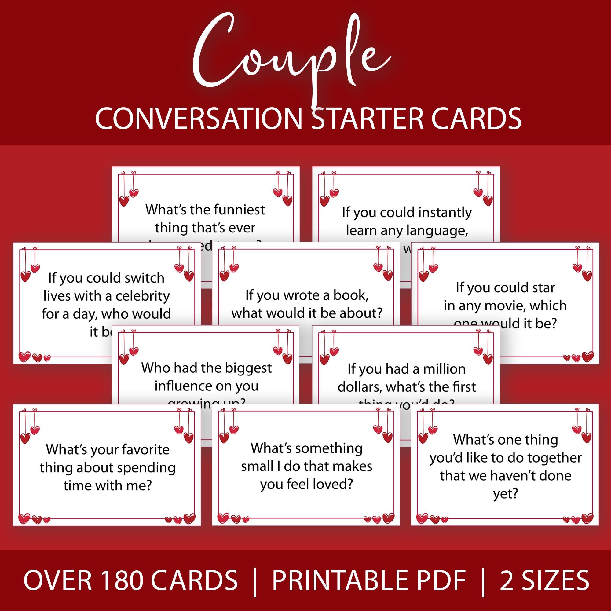 Couple Conversation Starter Cards PRINTABLE, Couple's Conversation ...