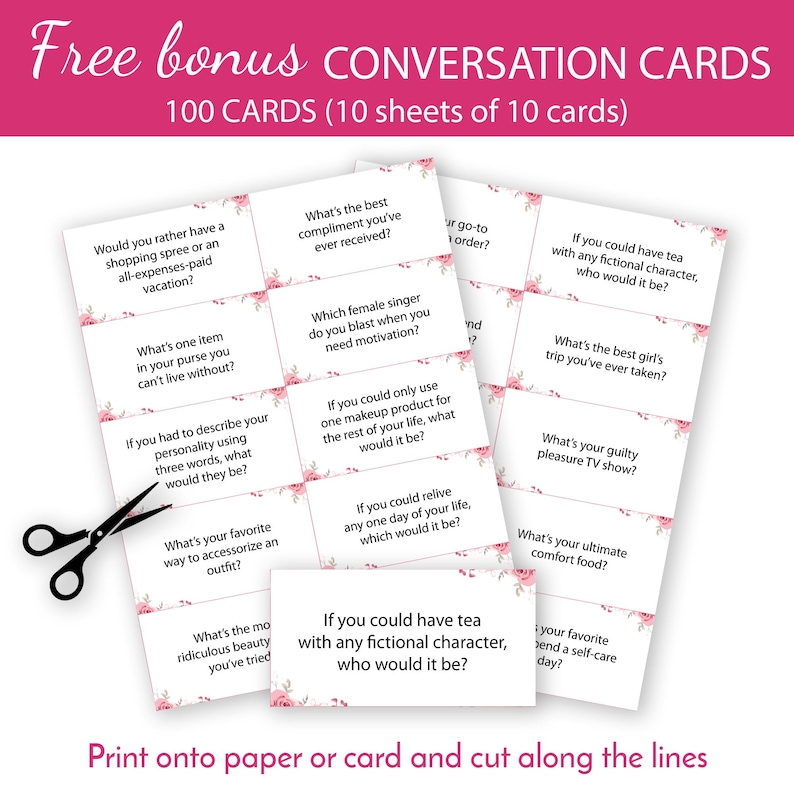 Tea Party Game Bundle PRINTABLE Ladies Afternoon Tea Trivia Female Birthday Party Activities Girls Adults Kids Fun Quiz Set Church Shower