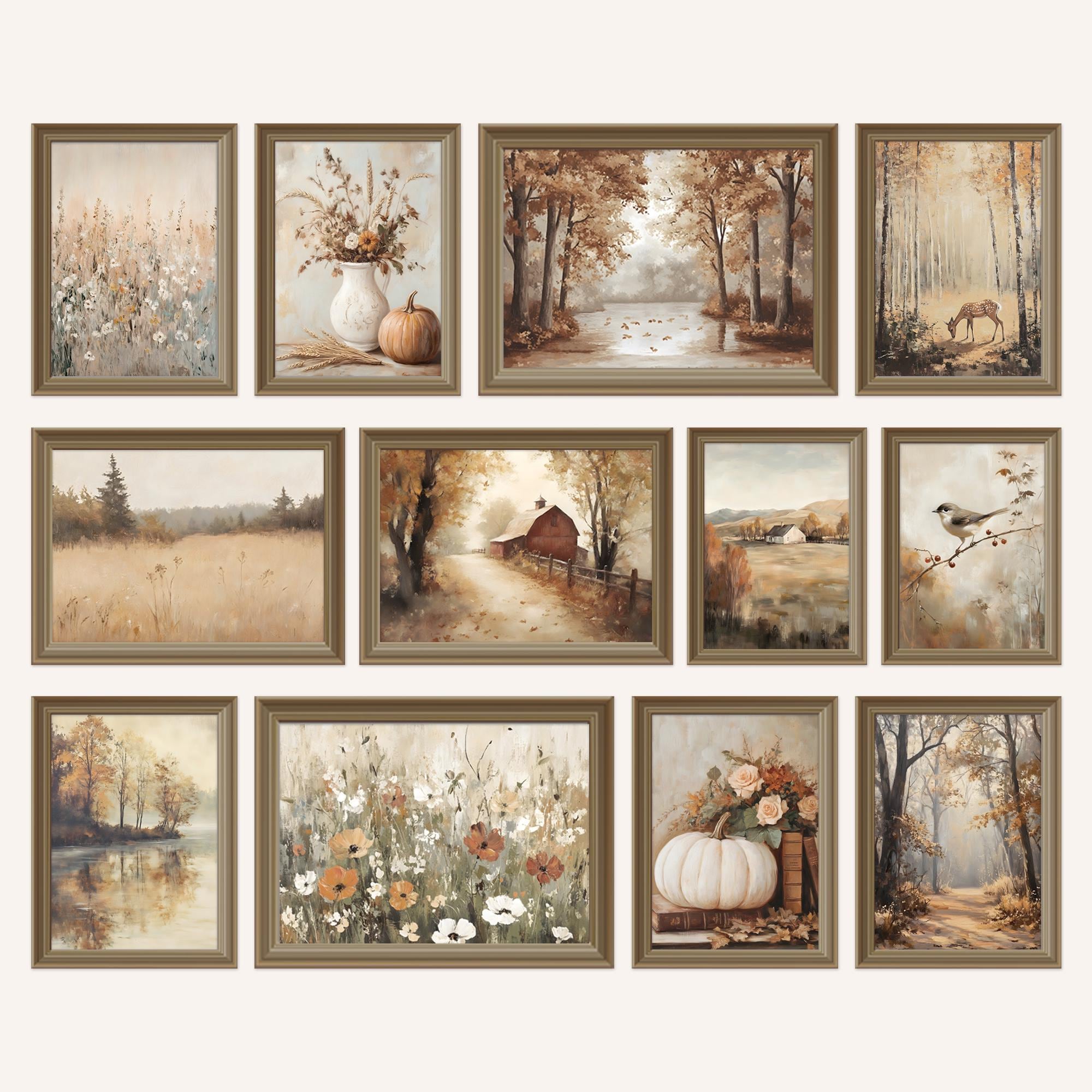 Vintage Autumn Print Bundle PRINTABLE Fall Oil Painting Collection ...