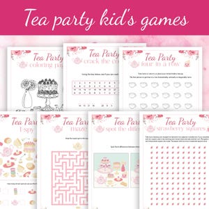 Tea Party Game Bundle PRINTABLE Ladies Afternoon Tea Trivia Female Birthday Party Activities Girls Adults Kids Fun Quiz Set Church Shower