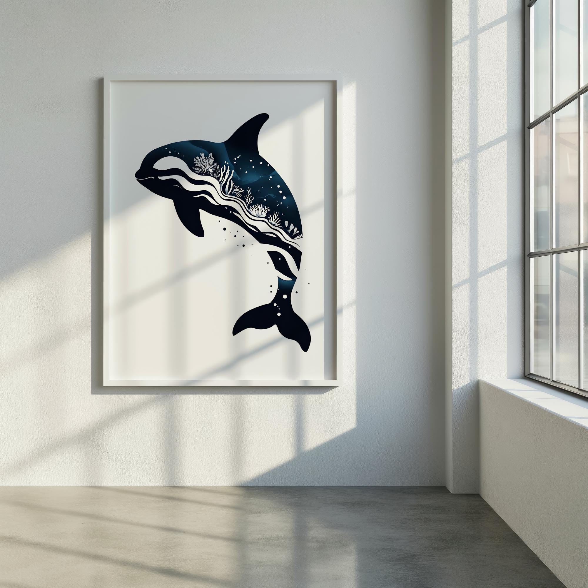 Orca Print PRINTABLE Killer Whale Poster Coastal Aesthetic Wall Art ...