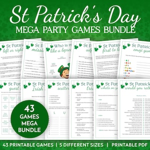 St Patrick's Day Game Bundle Printable Mega Party Games St Patty's Trivia St Pat's Quiz Night Fun Adult Activities Collection Download
