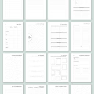 May include: A printable workbook with 20 pages of prompts and exercises for self-reflection and personal growth. The workbook includes sections for bucket lists, gratitude letters, life goals, and more.