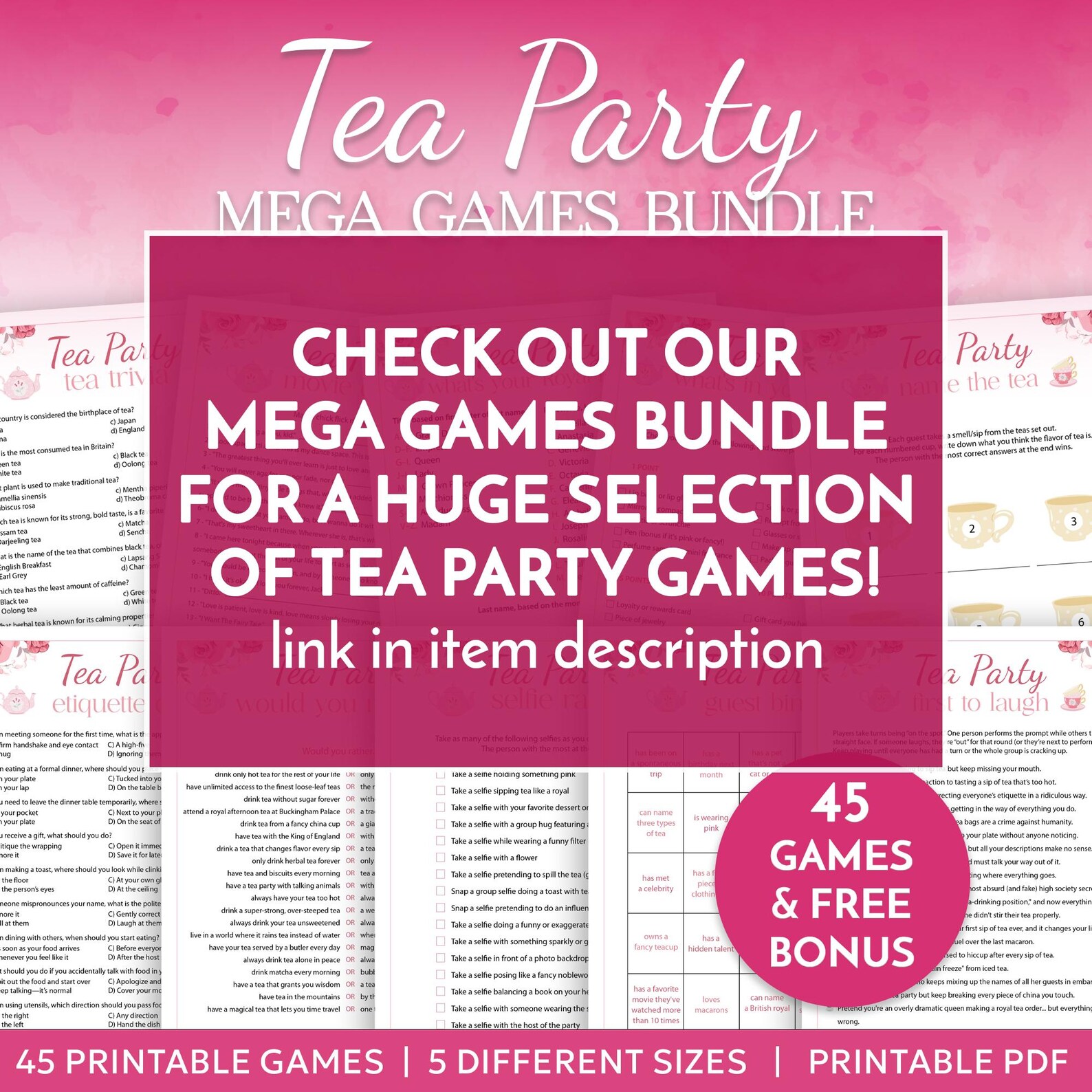 Spill the Tea Game Printable, Tea Party Game, Ladies' Tea Party ...