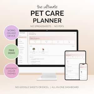 Pet Care Planner Pet Health Tracker App Vaccination Log Photo Memory Journal Dog Cat Vet Records Feeding Schedule Grooming Any Animal