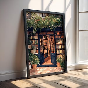 Bookshop Print Trendy Bookish PRINTABLE Wall Art Vintage Book Decor Reading Nook Poster Retro Booklover Gift Cozy Book Store Art Painting