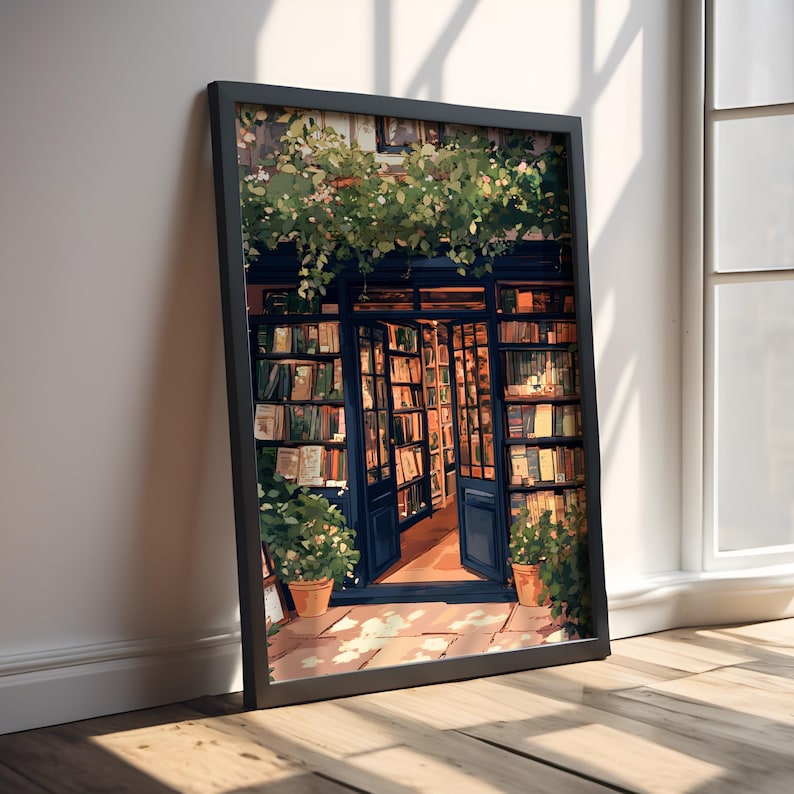 Bookshop Print Trendy Bookish PRINTABLE Wall Art Vintage Book Decor Reading Nook Poster Retro Booklover Gift Cozy Book Store Art Painting