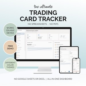 Trading Card Organizer Digital Dashboard Collection Planner Inventory Management Sports Cards Binder App Collector Tracker Hobby Catalog