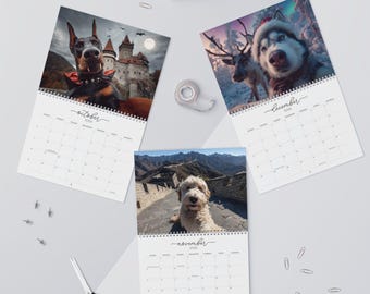 Dog Selfies Calendar 2026 A4 12 Months Funny Dog Calendar UK Wall - View #5