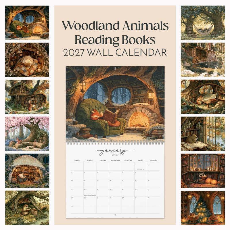 2027 Calendar Fox - Etsy