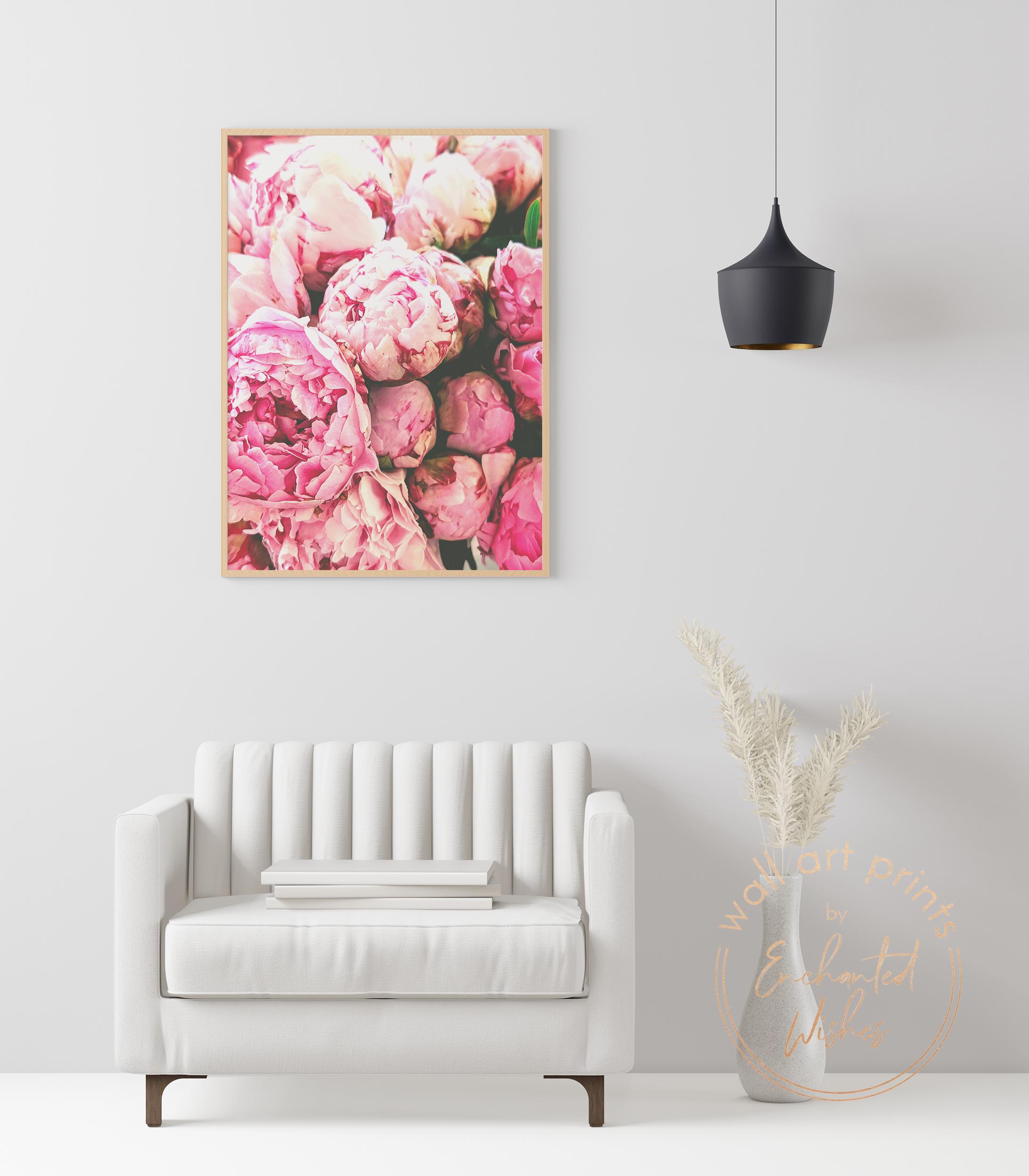 Pink Peonies Print PRINTABLE, Peonies Poster, Peony Photo Print, Floral ...