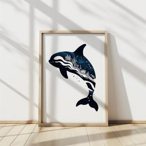 Orca Print PRINTABLE Killer Whale Poster Coastal Aesthetic Wall Art ...