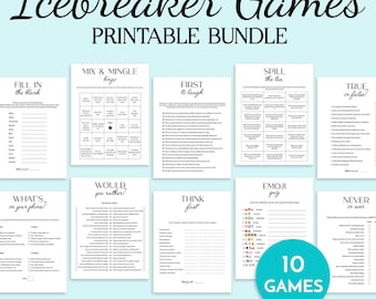 Icebreaker Games Bundle Printable Dinner Party Table Talk Office Games Work Icebreaker Conversation Starters Mix & Mingle Game Download