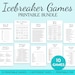 Icebreaker Games Bundle Printable Dinner Party Table Talk Office Games ...