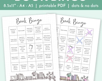 Afdrukbaar boek Bingo Reading Challenge (Letter, A4, A5)