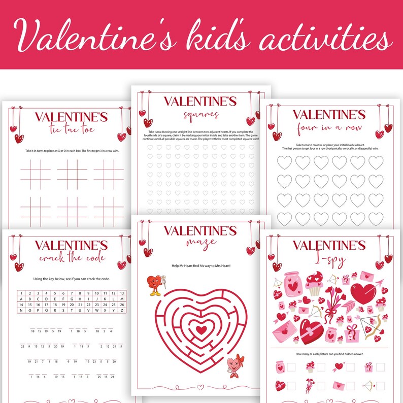 Valentine's Game Bundle Printable Valentine Day Party Activities Trivia ...