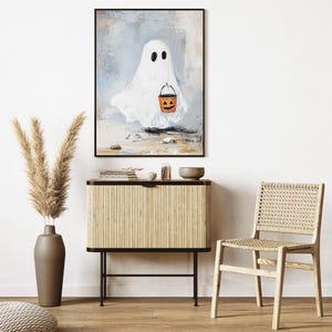 Coastal Halloween Print Bundle of PRINTABLE Cute Ghost Halloween Prints Vintage Oil Painting Collection Beach Gallery Wall Art Set Ocean