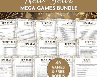 New Year Game Bundle Printable New Year's Eve Mega Party Games Collection Family Fun Night Activity Set Trivia Quiz Icebreaker Adult Kids