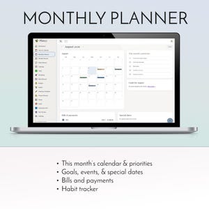 2027 digital planner app installed on iPhone home screen, offline life organizer with habit tracker budget planner and meal planner, no subscription no account no monthly fee productivity dashboard, daily weekly monthly planning for iPhone iPad Android Windows Mac, private on-device data storage, instant digital download from Luna Digital Studios