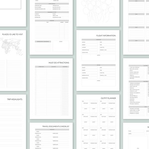 K&ouml;nnte beinhalten: Ein druckbarer Reiseplaner mit Abschnitten f&uuml;r Reiseerinnerungen, Kreuzfahrtplaner, Sehensw&uuml;rdigkeiten, Checkliste f&uuml;r Reisedokumente, Reisekalender, 30-Tage-Urlaubscountdown, Flugdaten, Outfit-Planer, Reisetagebuch, Orte, die man besuchen m&ouml;chte, und Reisehighlights.