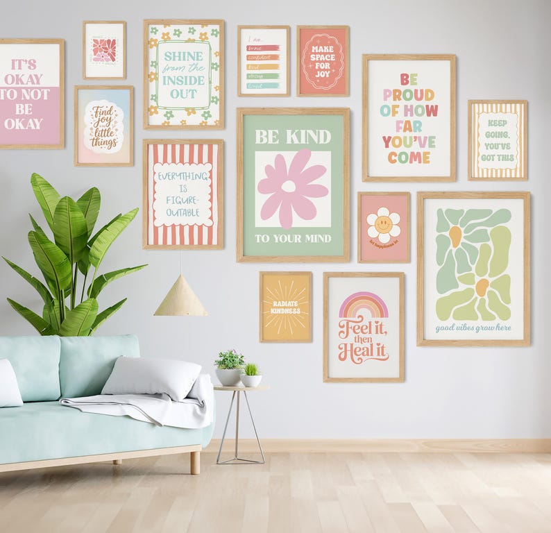 Mental Health Wall Art Bundle 30 PRINTABLE Positive Quote Prints Therapy Office Decor School Counselor Gallery Wall Affirmation Poster Set