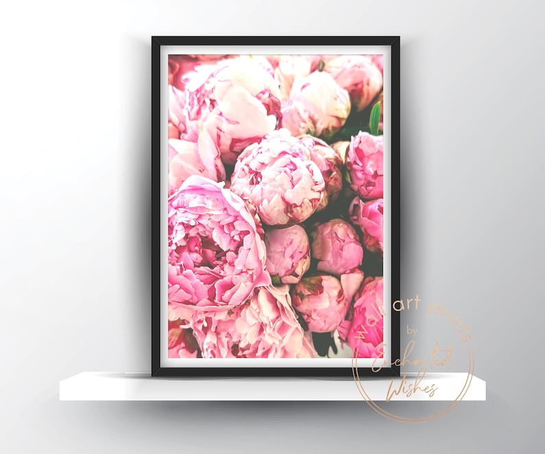 Pink Peonies Print PRINTABLE, Peonies Poster, Peony Photo Print, Floral ...