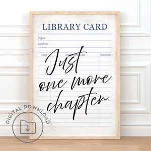 Nur noch ein Kapitel Druck Trendige Bibliothek Karte DRUCKBARE Wand Kunst Bücherwurm Dekor Vintage Buch Leseecke Poster Retro Buchliebhaber Geschenk Dekor