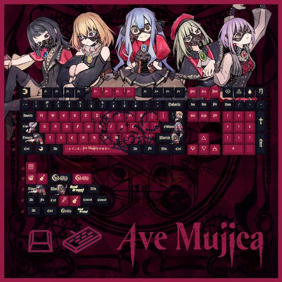 Ave Mujicaセット Ave Mujica Bang Dream Theme Full Set Red/black Keycaps - Etsy