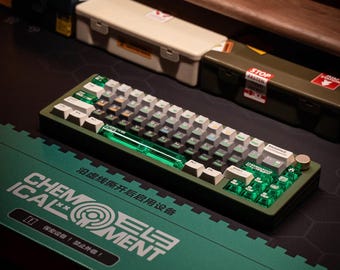 Keycaps Chemical-001 Five-sided dye-sublimated PBT + transparent PC Full set with 1 X CNC Artisan