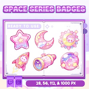 Space Channel Punkte | Kanalpunkt | Unter Bagdes | Digitaler Download | Point für Twitch | Kanalpunktsymbol | Strahlen