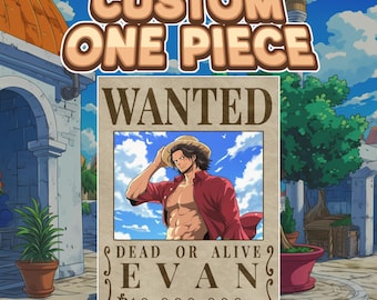 Custom Anime Portrait | Custom Anime Wanted Poster | Personalized Pirate Anime Gift | Couple Portrait Gift | Printable Wallart