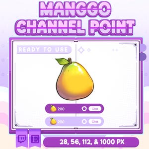 Mango Channel Punkte | Kanalpunkt | Unter Bagdes | Digitaler Download | Point für Twitch | Kanalpunktsymbol | Strahlen
