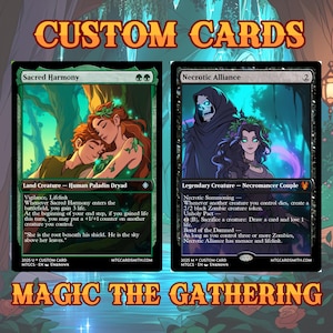 Benutzerdefinierte Magic The Gathering MTG Karte, Vatertagszauberkarte, Vater Geburtstag / Mann / Vater Geschenkideen, Paar Porträt, Haustier