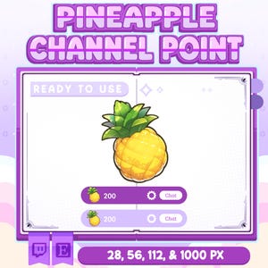 Ananas Channel Punkte | Kanalpunkt | Unter Bagdes | Digitaler Download | Point für Twitch | Kanalpunktsymbol | Strahlen