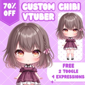 Custom Chibi Vtuber | Chibi Vtuber Model | PNGTuber | Anime Character | Cute Chibi | Vtuber Design | Custom Vtuber Model | Anime Art