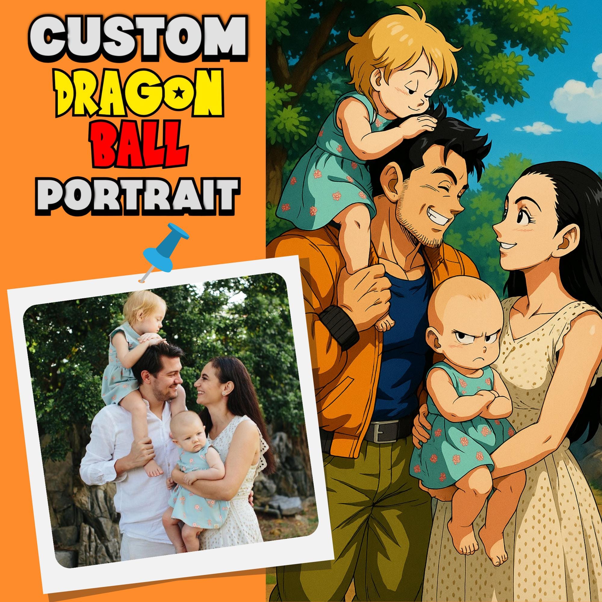 Custom Dragon Ball Portrait ,Custom Anime Portrait  ,Anime Personalized Portrait ,Anime Custom ,Saiyan , DBZ ,anime gift ,Dragonball z art