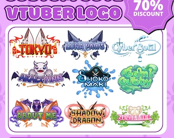 Custom Kawaii Vtuber Logo | Vtuber Logo | Custom Cute Animated Logo Commision | PNGtuber Logo | Logo Design | Animated Logo Design