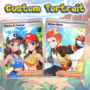 Personalized Pokémon Card, Hand-Drawn Cards Idea, Wedding's Gift for Couples, Anniversary Gift Card, Gift for Pokémon Fans, Wedding