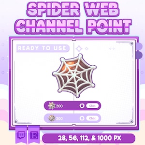Spinnennetz Kanal Punkte | Kanalpunkt | Unter Bagdes | Digitaler Download | Point für Twitch | Kanalpunktsymbol | Strahlen