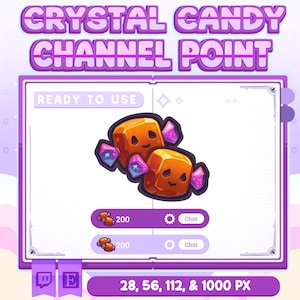 Crystal Candy Channel Points | Channel Point | Sub Bagdes | Digital Download | Point for Twitch | Channel Point Icon | Streaming