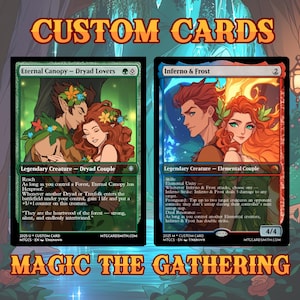 Aangepaste MTG-kaart, Magic The Gathering illustratiecommissie, MTG-kunst, portret koppel, huisdier, verjaardagscadeau, verjaardag, jubileum, koppels