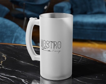 Mostro Lounge Frosted Glass Beer Mug Fish Mafia Underwater Capitalist